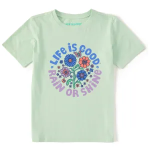 Kids LIG Rain or Shine Flowers Short Sleeve Crusher Tee Life is Good