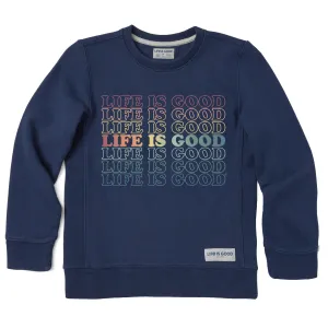 Kids LIG Stack Rainbow Simply True Fleece Crew Life is Good