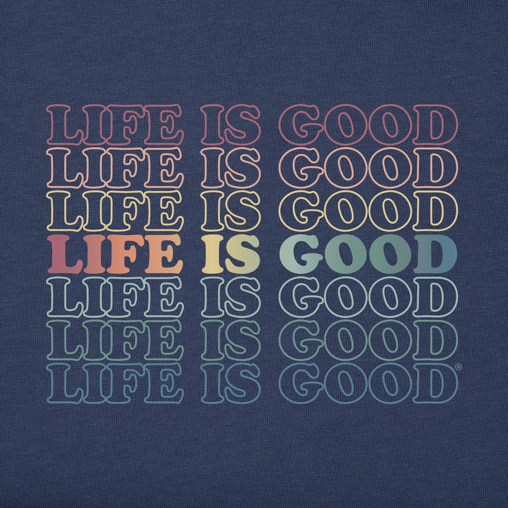 Kids LIG Stack Rainbow Simply True Fleece Crew Life is Good