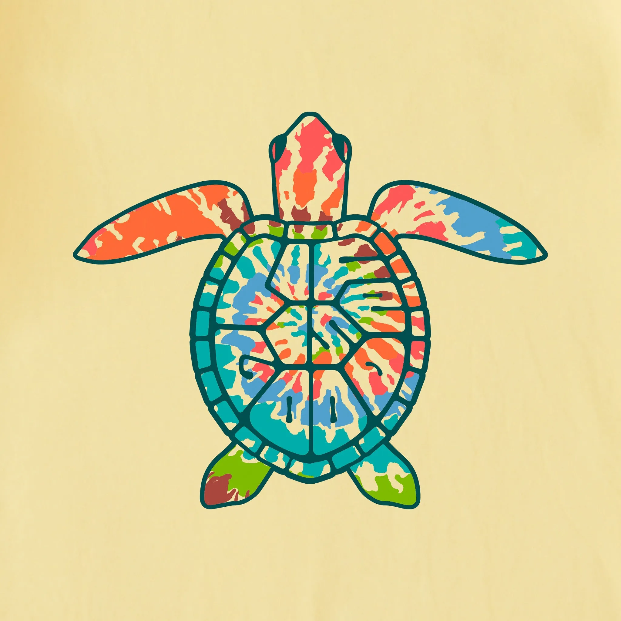 Kids LIG Turtle Shell Tie Dye Short Sleeve Crusher Tee Life is Good