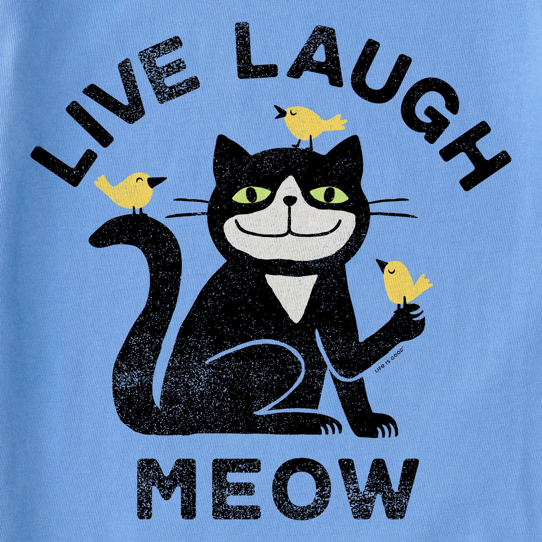 Kids Live Laugh Meow Short Sleeve Crusher Tee Life is Good