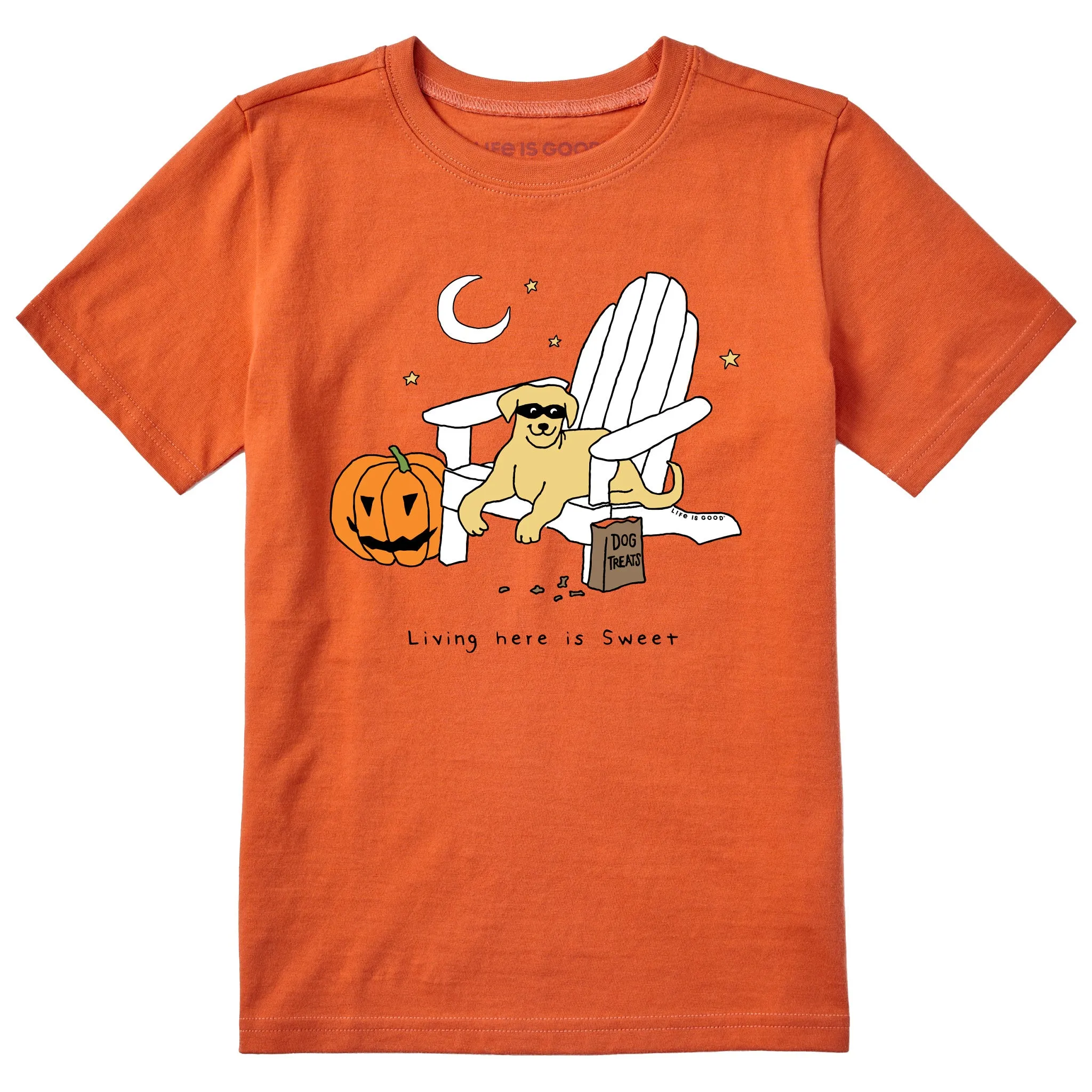 Kids Living the Treat Life Halloween Short Sleeve Crusher Tee Life is Good