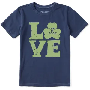 Kids Love Clover Short Sleeve Crusher Tee Life is Good