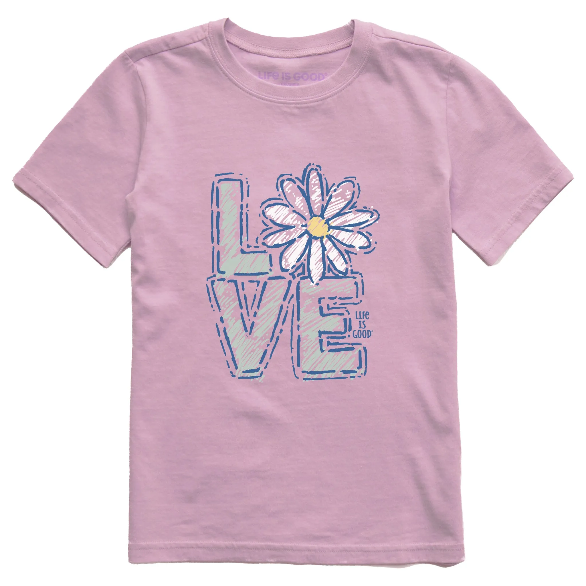 Kids Love Daisy Short Sleeve Crusher Tee Life is Good