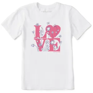 Kids Love Flower Stack Short Sleeve Crusher Tee Life is Good