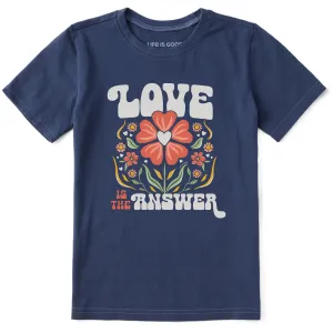 Kids Love is the Answer Flowers Short Sleeve Crusher Tee Life is Good