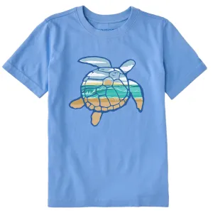 Kids Macro Micro Sea Turtle Oceanscape Short Sleeve Crusher Tee Life is Good