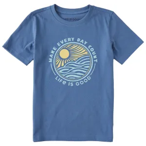 Kids Make Every Day Count Sunset Short Sleeve Crusher Tee Life is Good