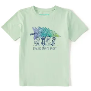 Kids Make Spirits Bright Cats Short Sleeve Crusher Tee Life is Good