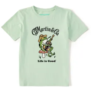 Kids Martin & Co. Frog Guitar Short Sleeve Crusher Tee Life is Good