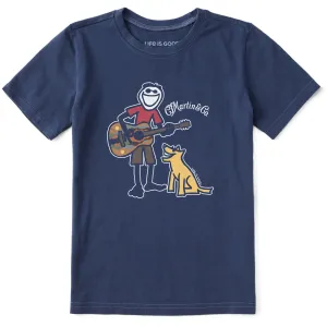 Kids Martin Jake & Rocket Guitar Short Sleeve Crusher Tee Life is Good