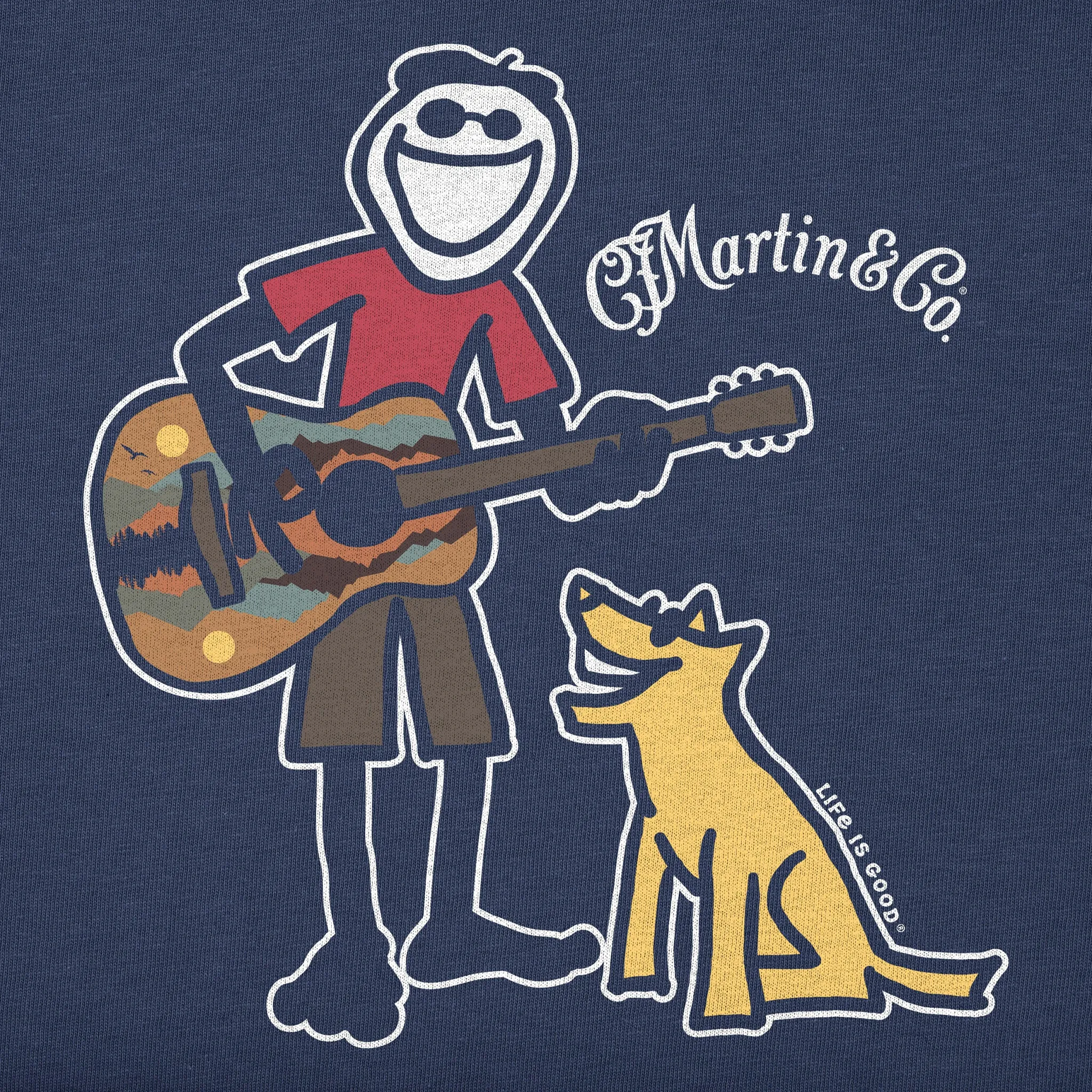 Kids Martin Jake & Rocket Guitar Short Sleeve Crusher Tee Life is Good