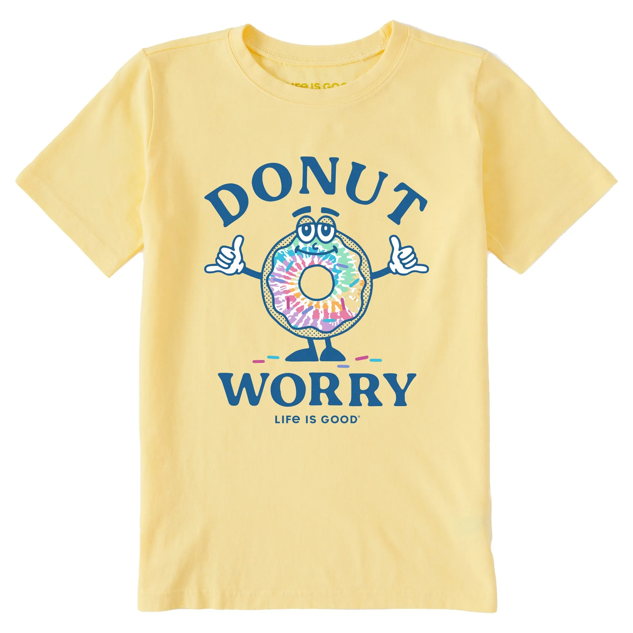Kids Matchbook Donut Worry Tie Dye Short Sleeve Crusher Tee Life is Good