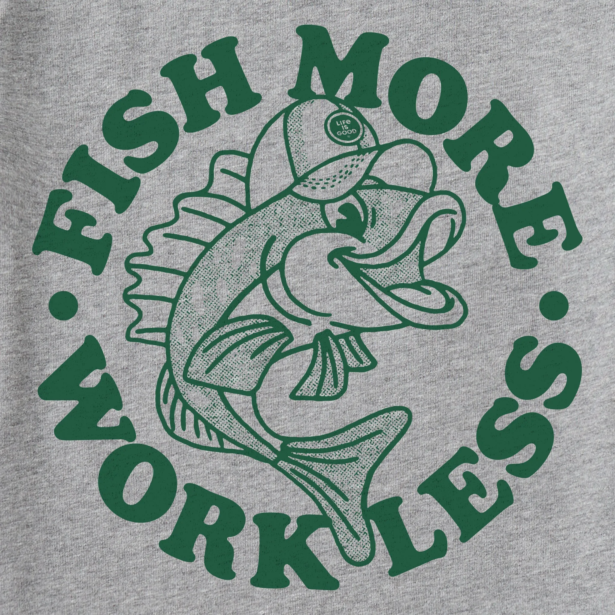 Kids Matchbook Fish More Work Less Short Sleeve Crusher Tee Life is Good