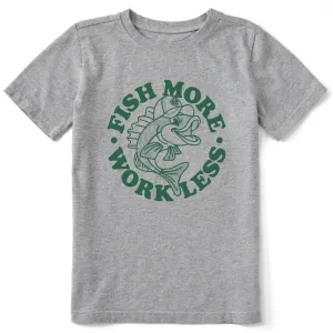 Kids Matchbook Fish More Work Less Short Sleeve Crusher Tee Life is Good