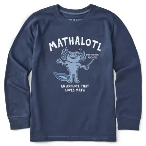 Kids Mathalotyl Long Sleeve Crusher Tee Life is Good