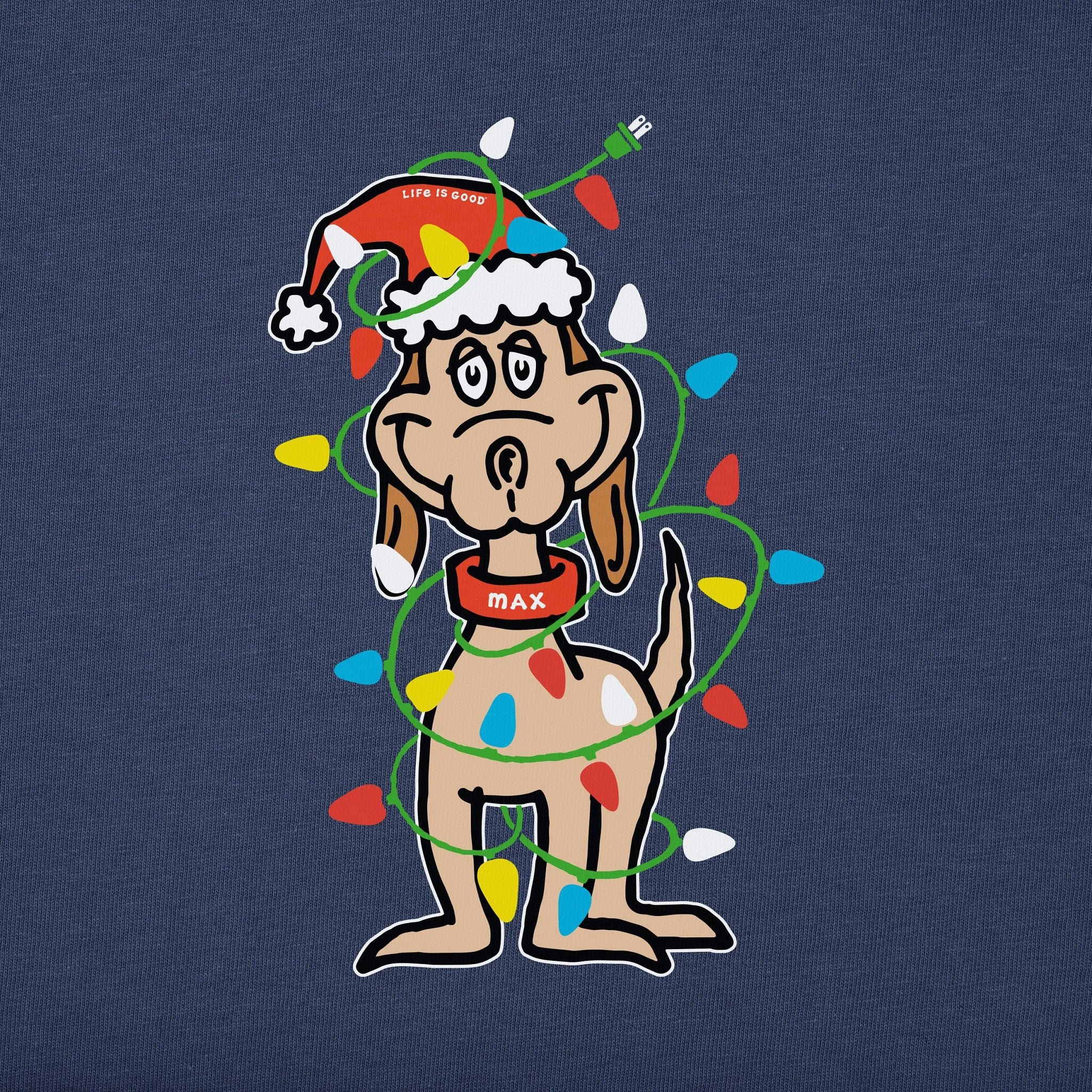 Kids Max Merry Woofmas Long Sleeve Crusher Tee Life is Good