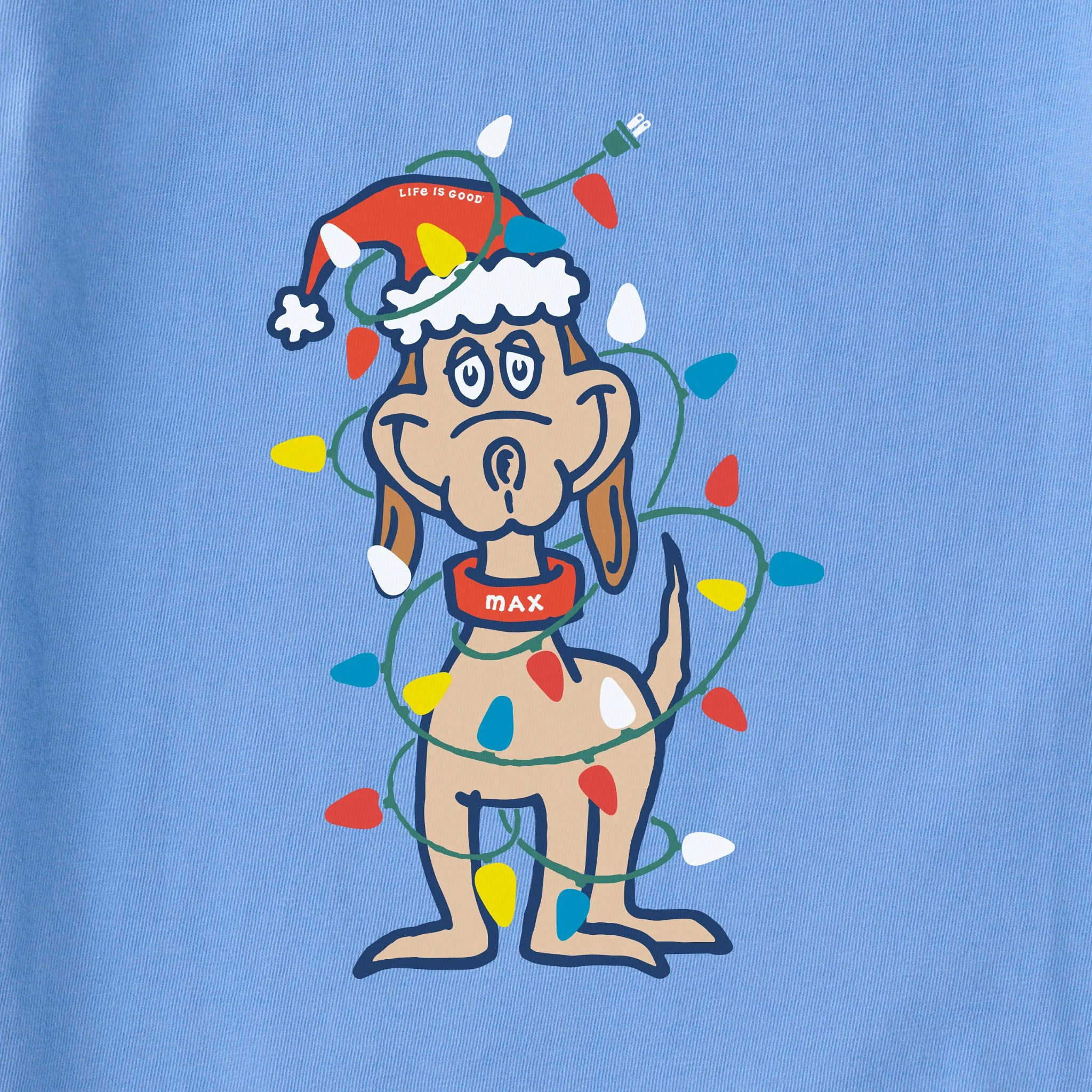 Kids Max Merry Woofmas Long Sleeve Crusher Tee Life is Good