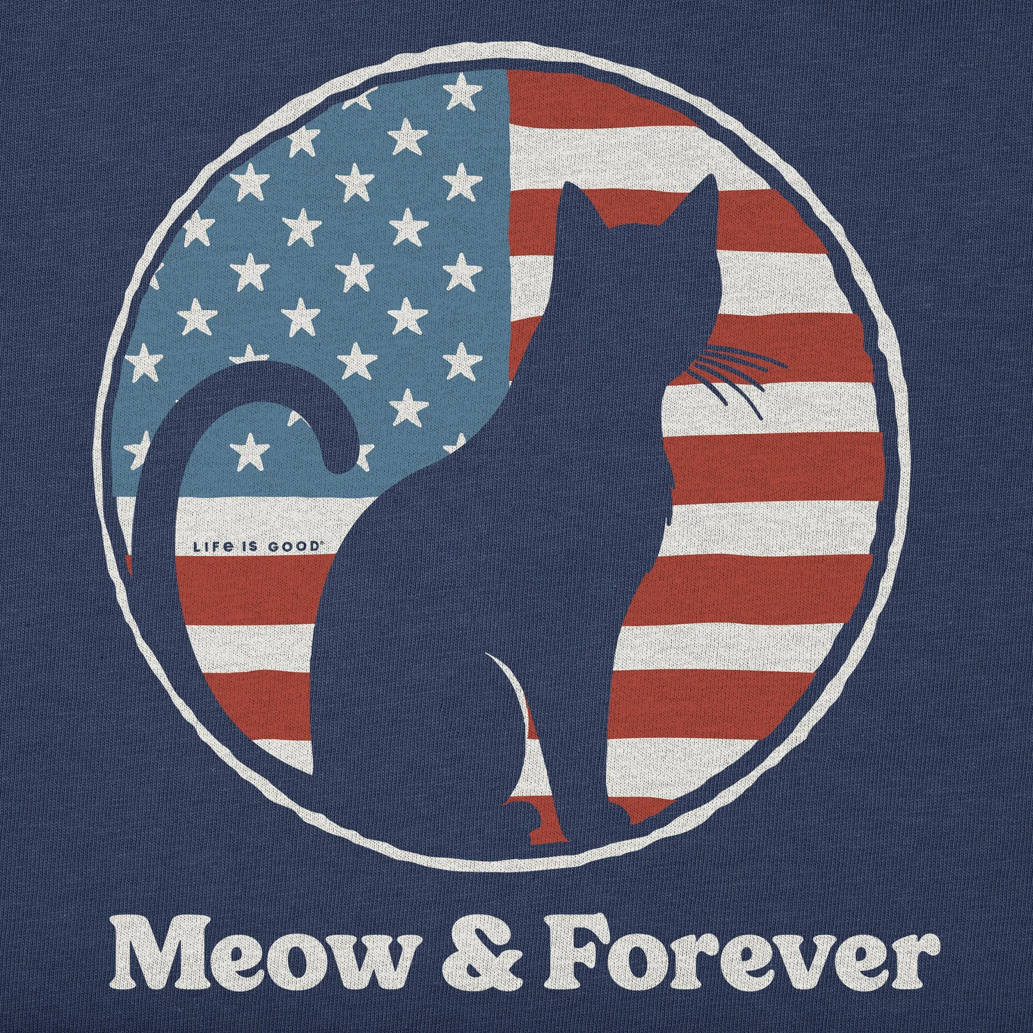Kids Meow and Forever Cat Short Sleeve Crusher Tee Life is Good