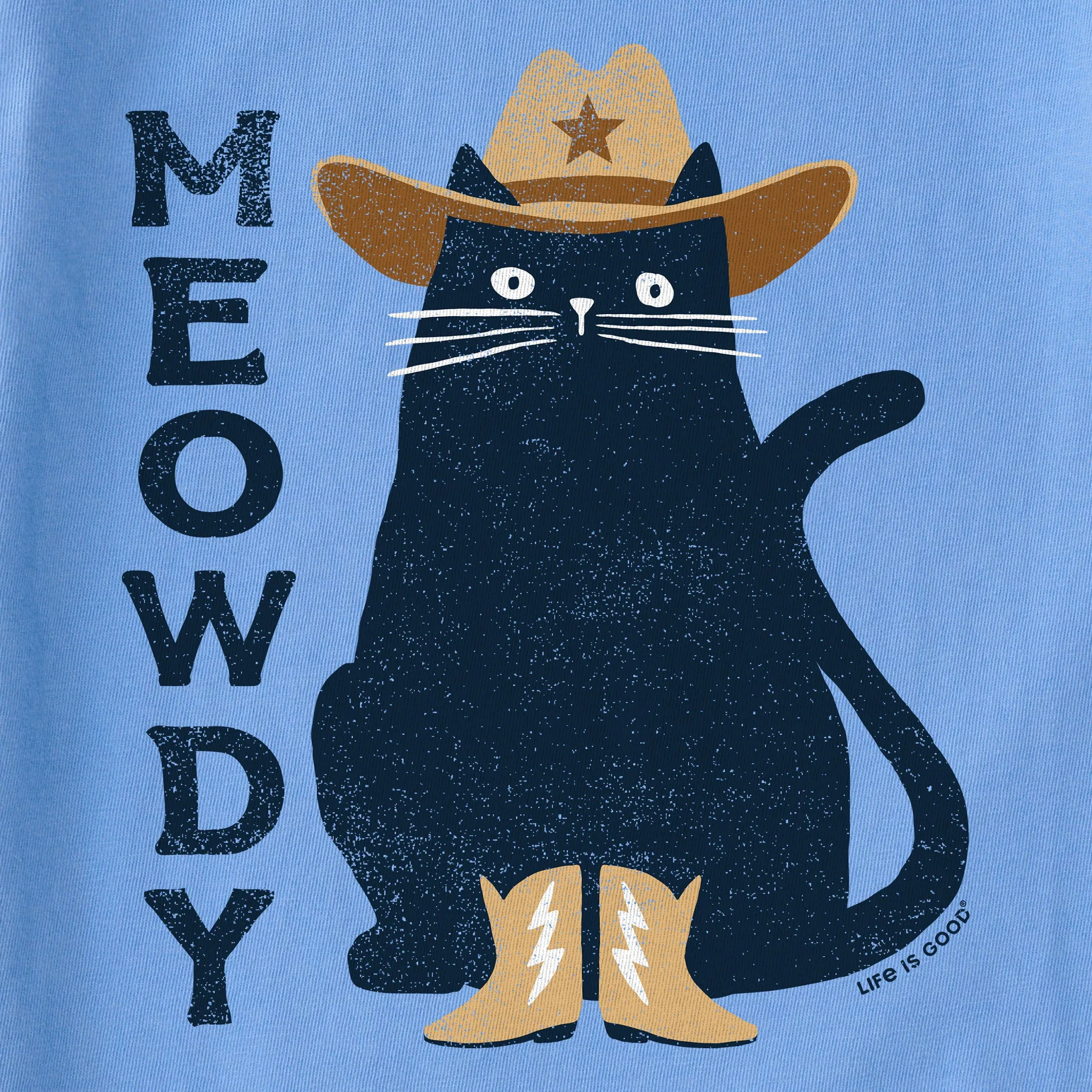 Kids Meowdy Cowboy Cat Short Sleeve Crusher Tee Life is Good