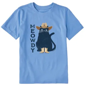 Kids Meowdy Cowboy Cat Short Sleeve Crusher Tee Life is Good