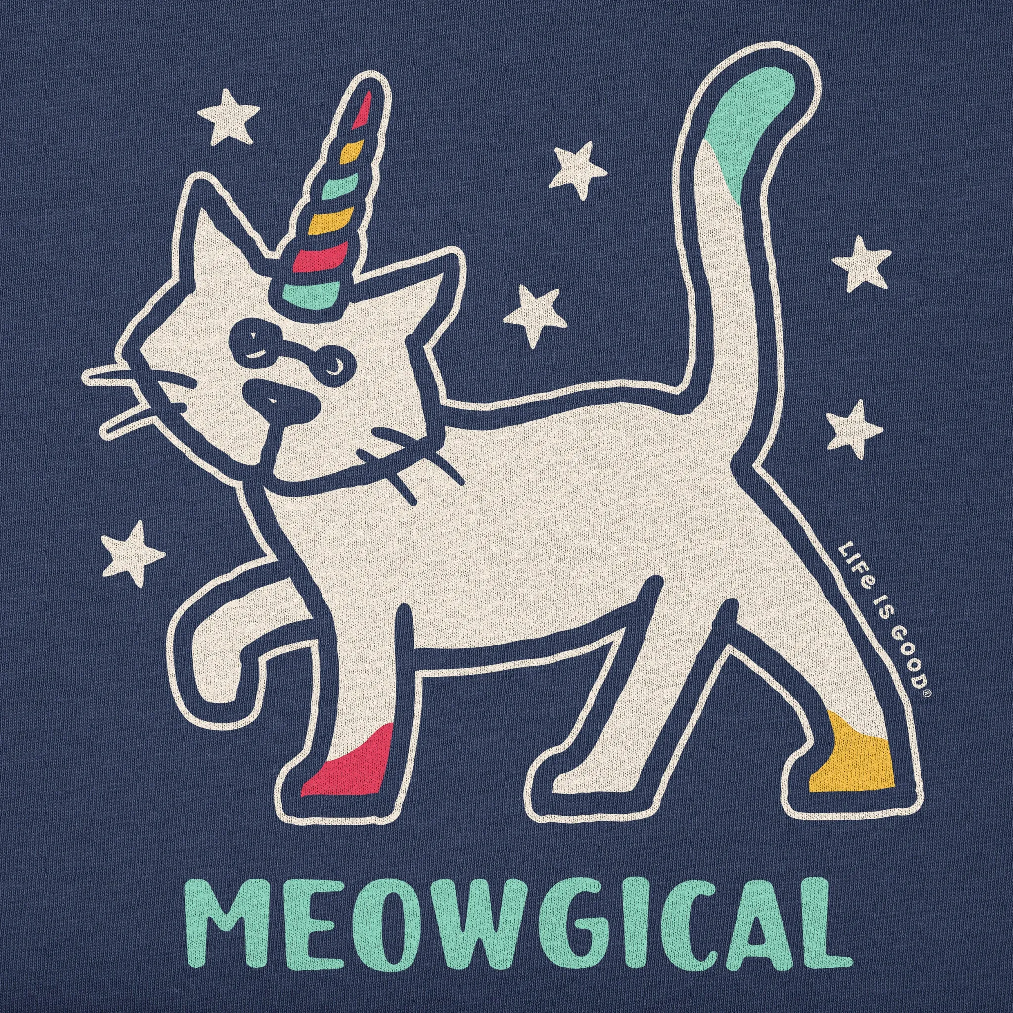 Kids Meowgical Al Short Sleeve Crusher Tee Life is Good