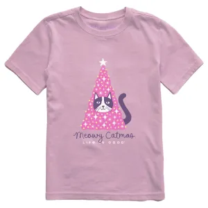 Kids Meowy Catmas Tree Short Sleeve Crusher Tee Life is Good