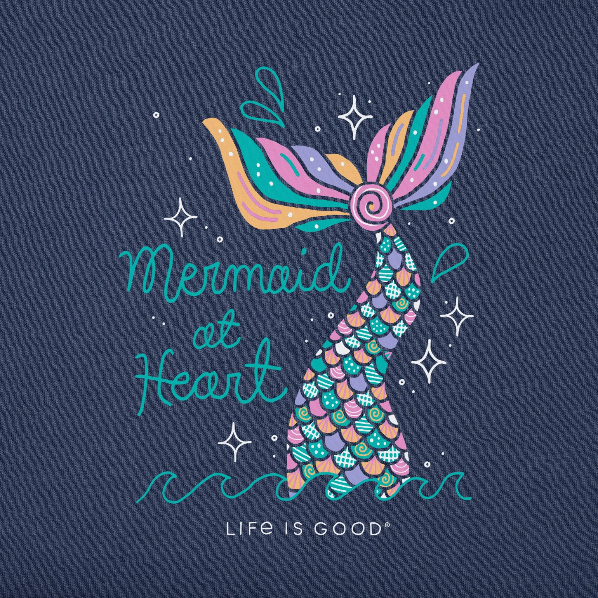 Kids Mermaid at Heart Long Sleeve Crusher Tee Life is Good