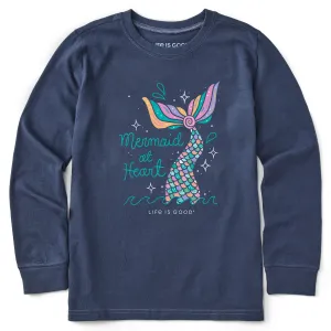 Kids Mermaid at Heart Long Sleeve Crusher Tee Life is Good