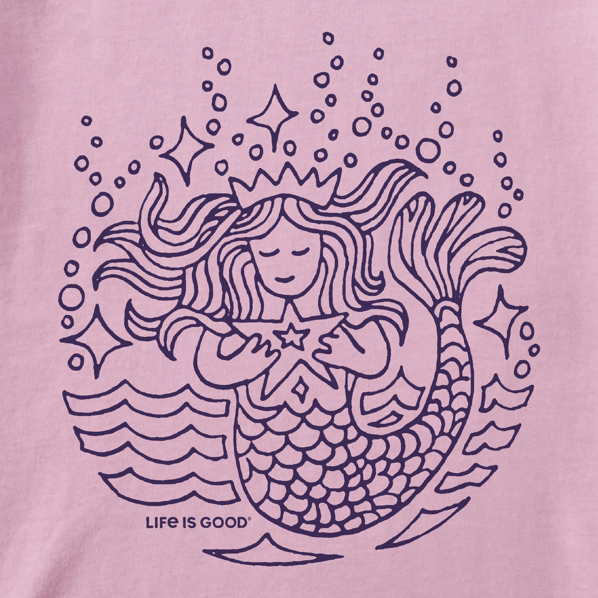 Kids Mermaid Star Short Sleeve Crusher Tee Life is Good