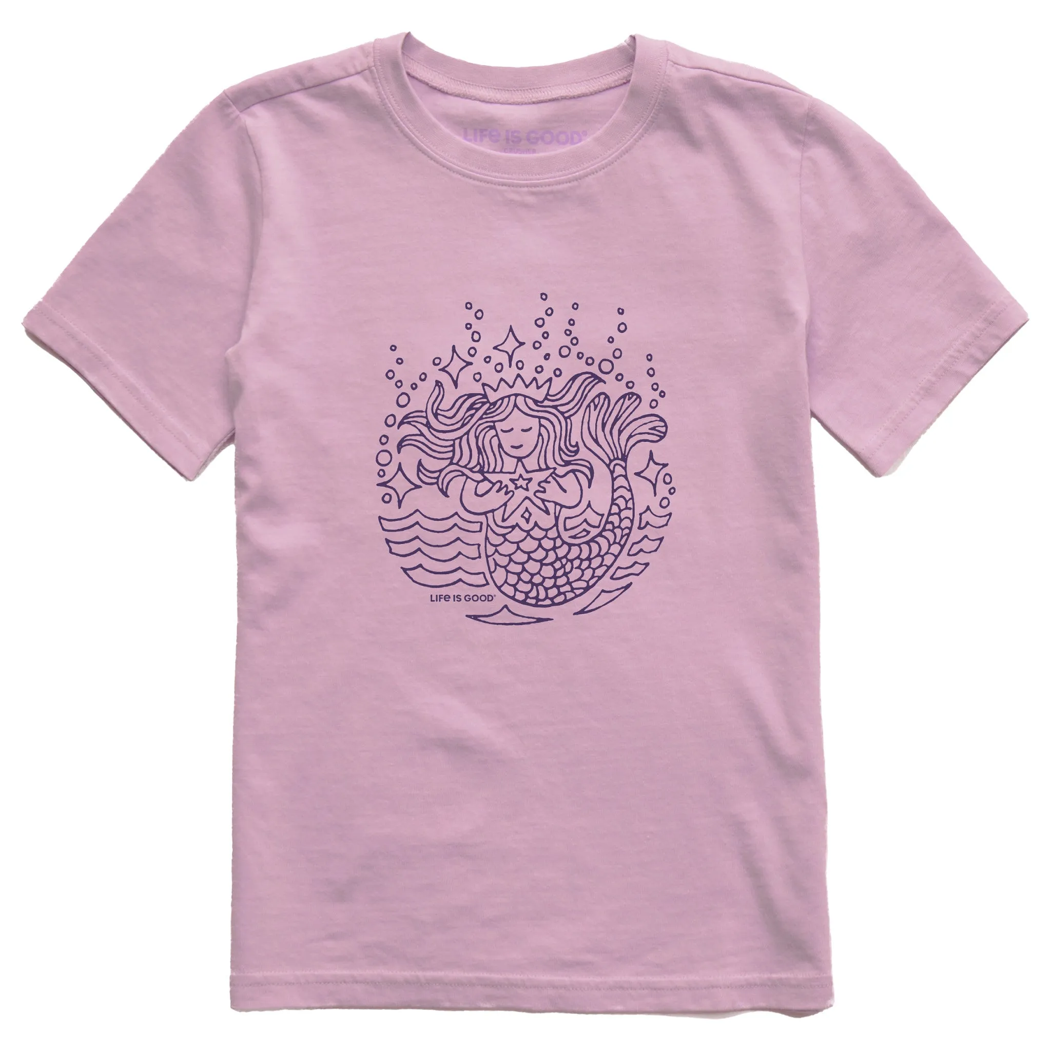 Kids Mermaid Star Short Sleeve Crusher Tee Life is Good