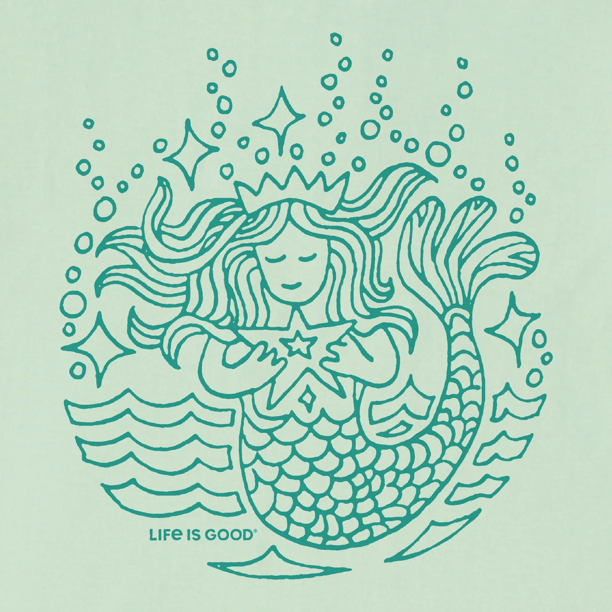 Kids Mermaid Star Short Sleeve Crusher Tee Life is Good