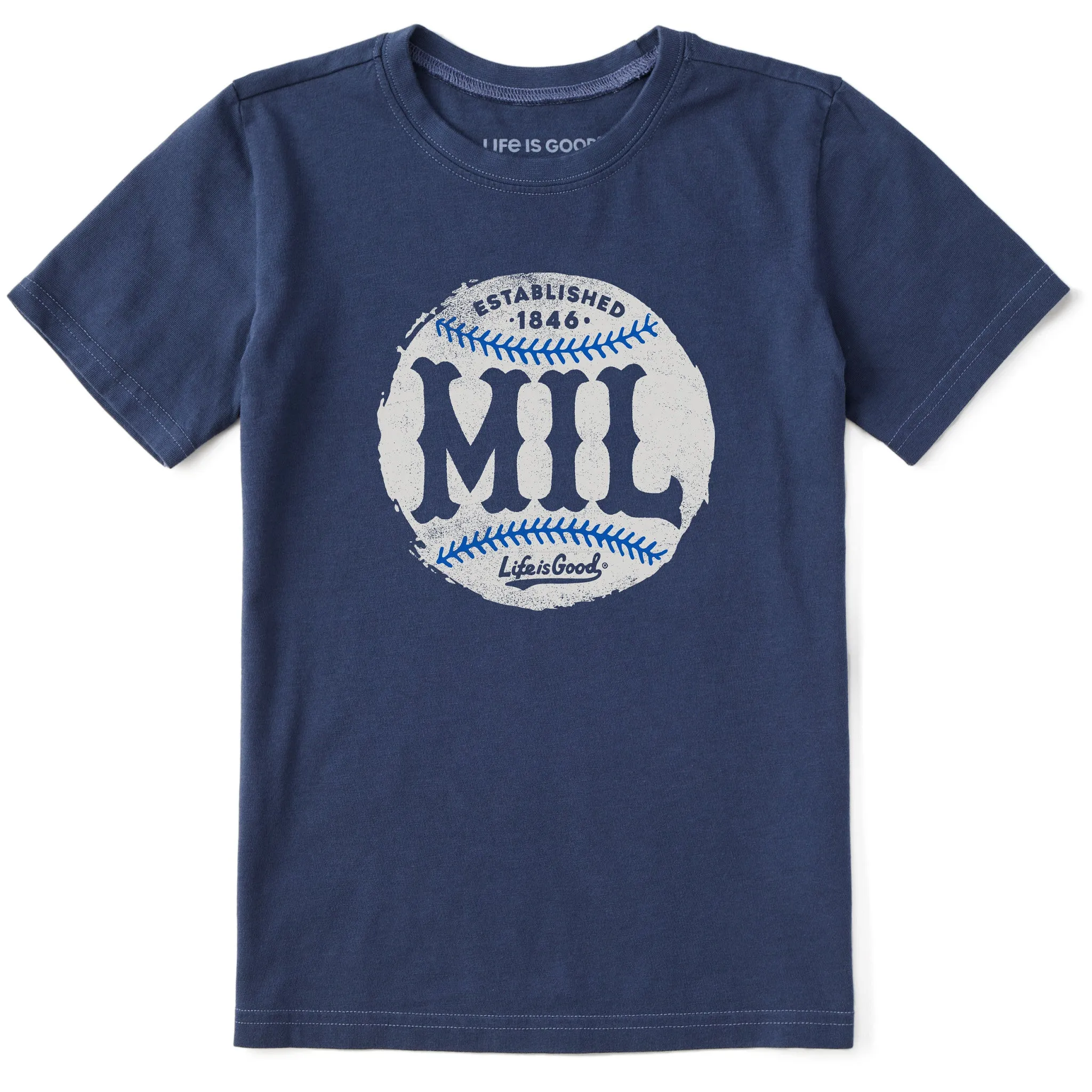 Kids Milwaukee Baseball Short Sleeve Crusher Tee Life is Good