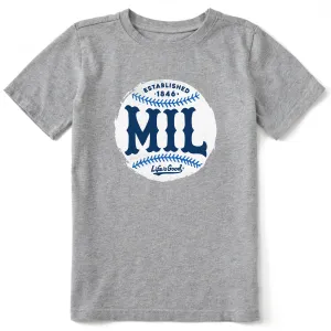 Kids Milwaukee Baseball Short Sleeve Crusher Tee Life is Good