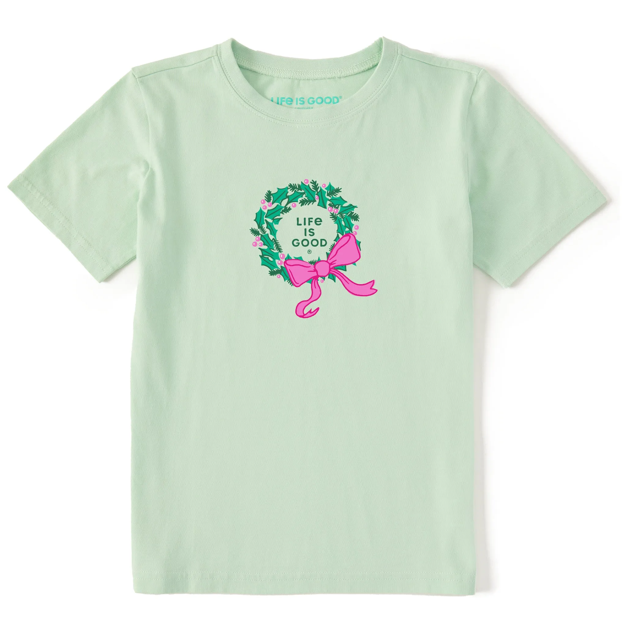 Kids Mini Wreath Short Sleeve Crusher Tee Life is Good
