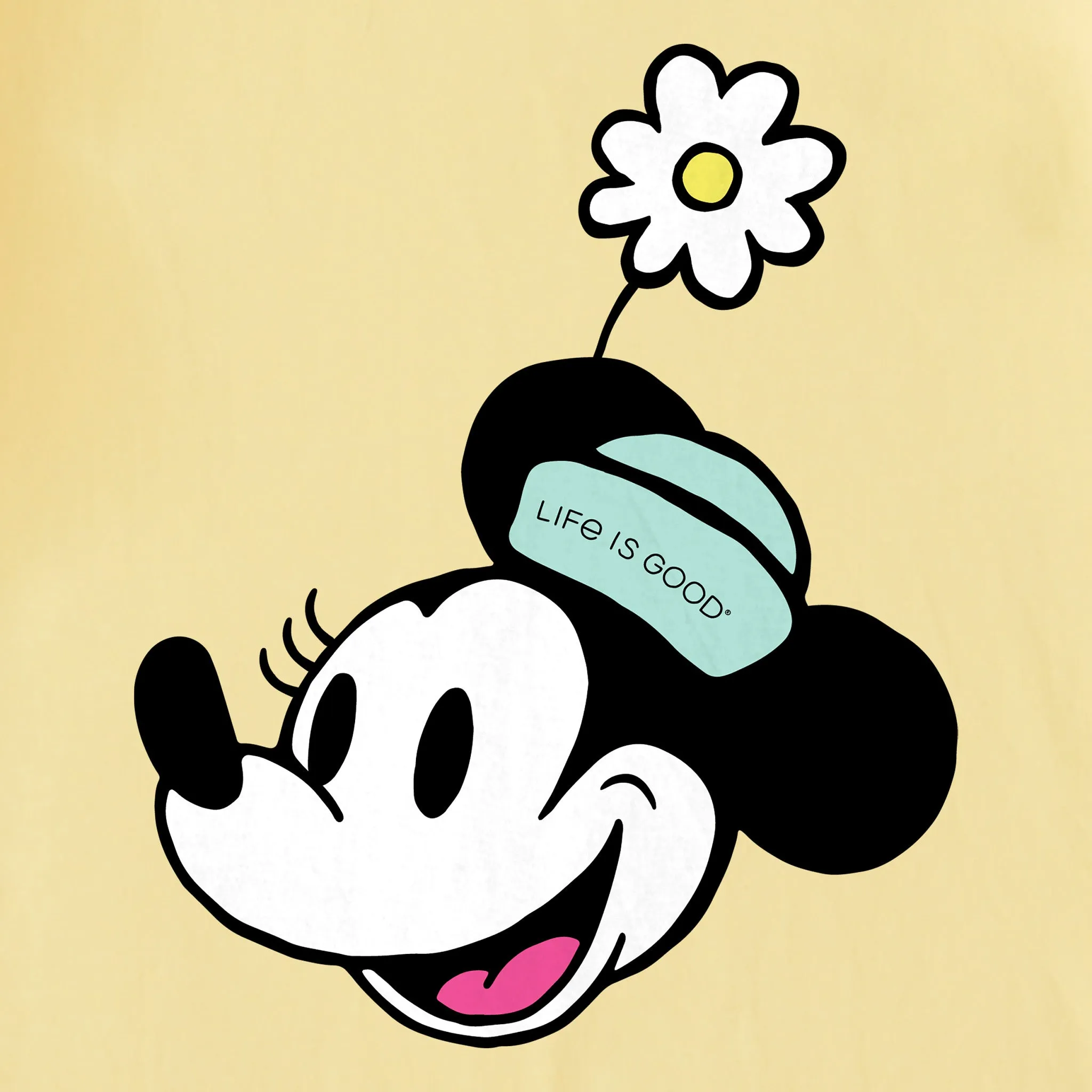 Kids Miss Steamboat Willie  w Flower Short Sleeve Crusher Tee Life is Good