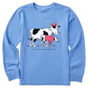 Kids Moo Love Cow and Calf Long Sleeve Crusher Tee Life is Good