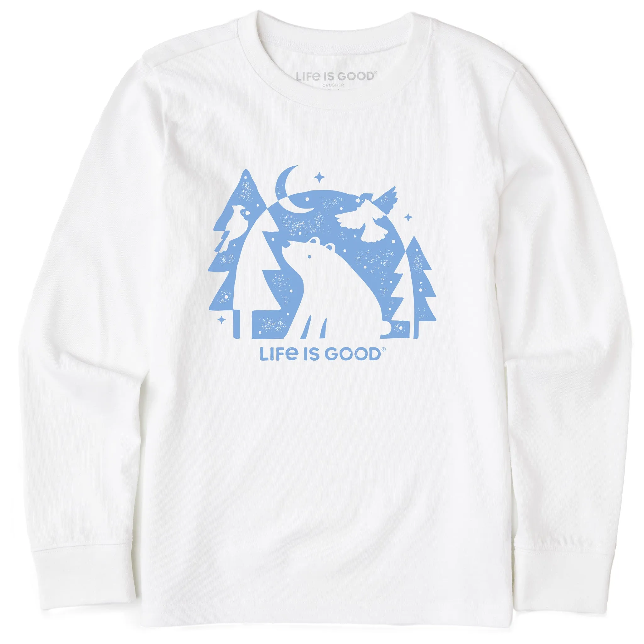Kids Moonlit Bear Long Sleeve Crusher Tee Life is Good