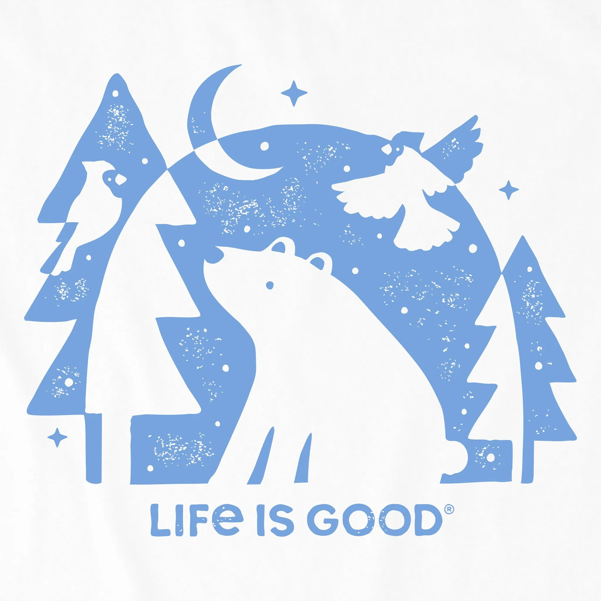 Kids Moonlit Bear Long Sleeve Crusher Tee Life is Good