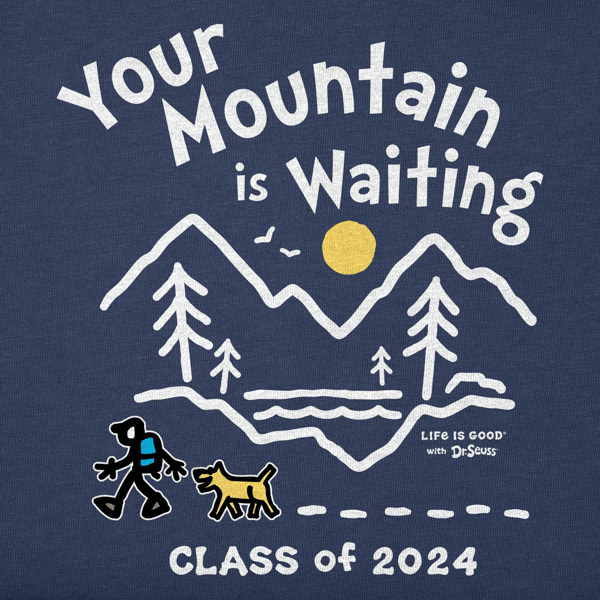 Kids Mountain is Waiting Hike Class of 2024 Short Sleeve Crusher Tee Life is Good