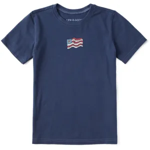 Kids Naive Daisy Flag Short Sleeve Crusher Tee Life is Good