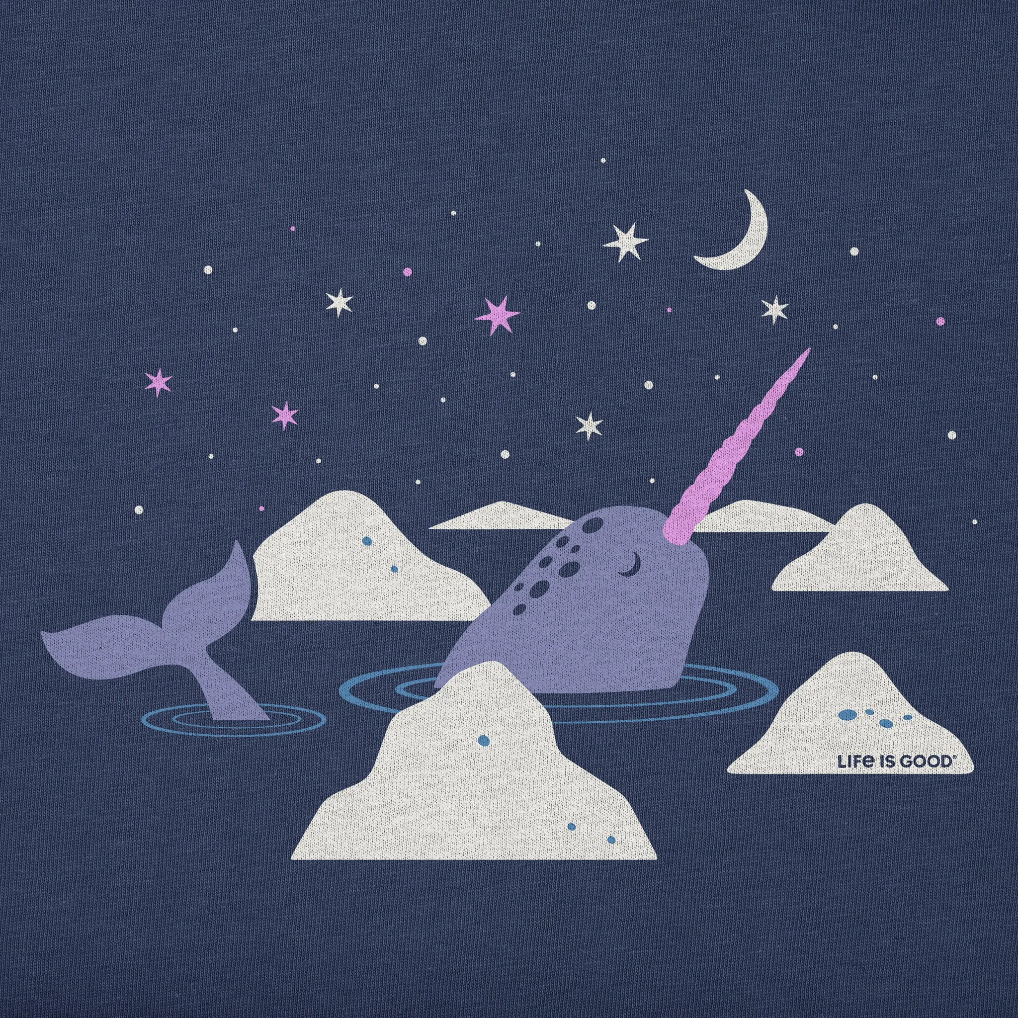 Kids Narwhal Moongaze Long Sleeve Crusher Tee Life is Good