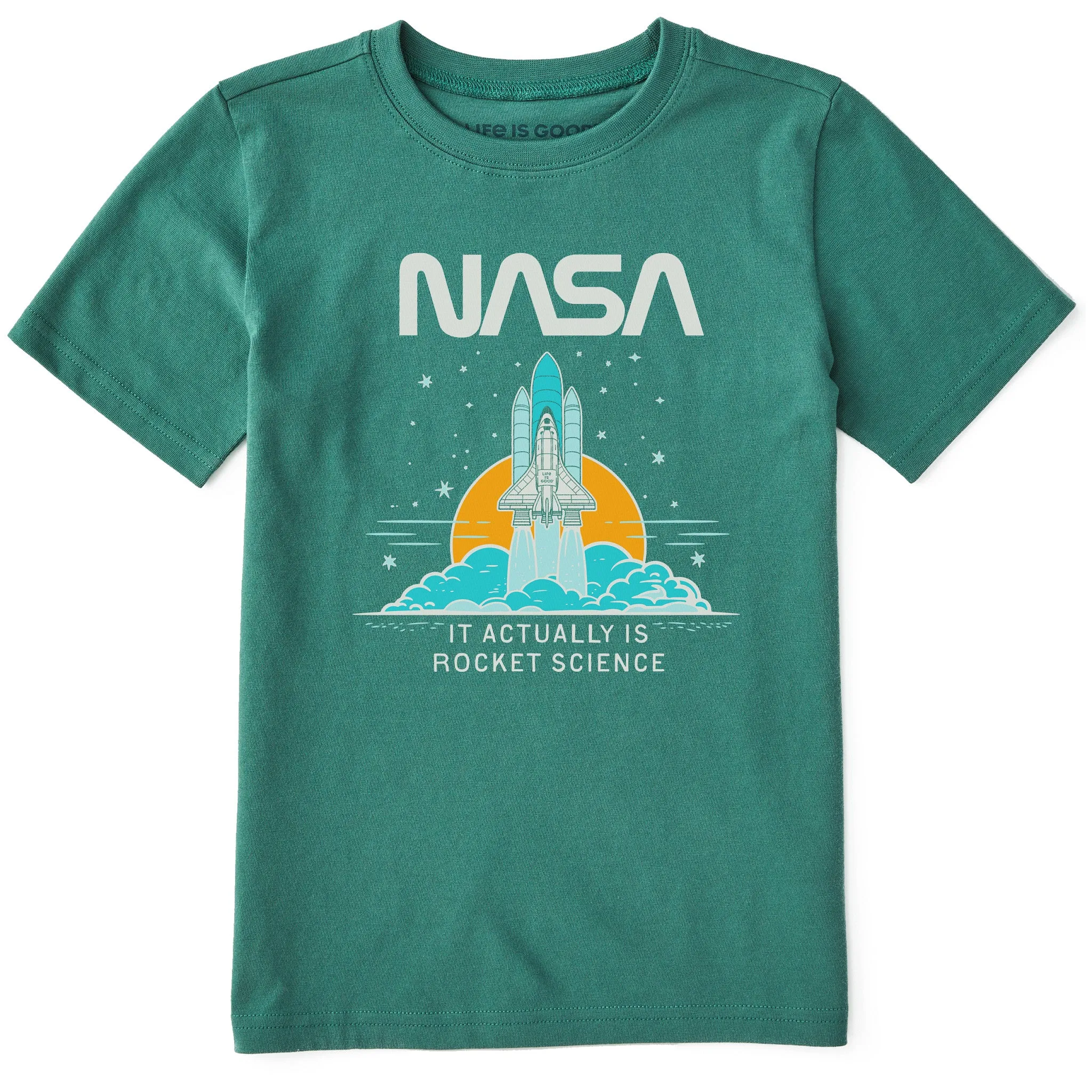 Kids NASA Rocket Science Short Sleeve Crusher Tee Life is Good