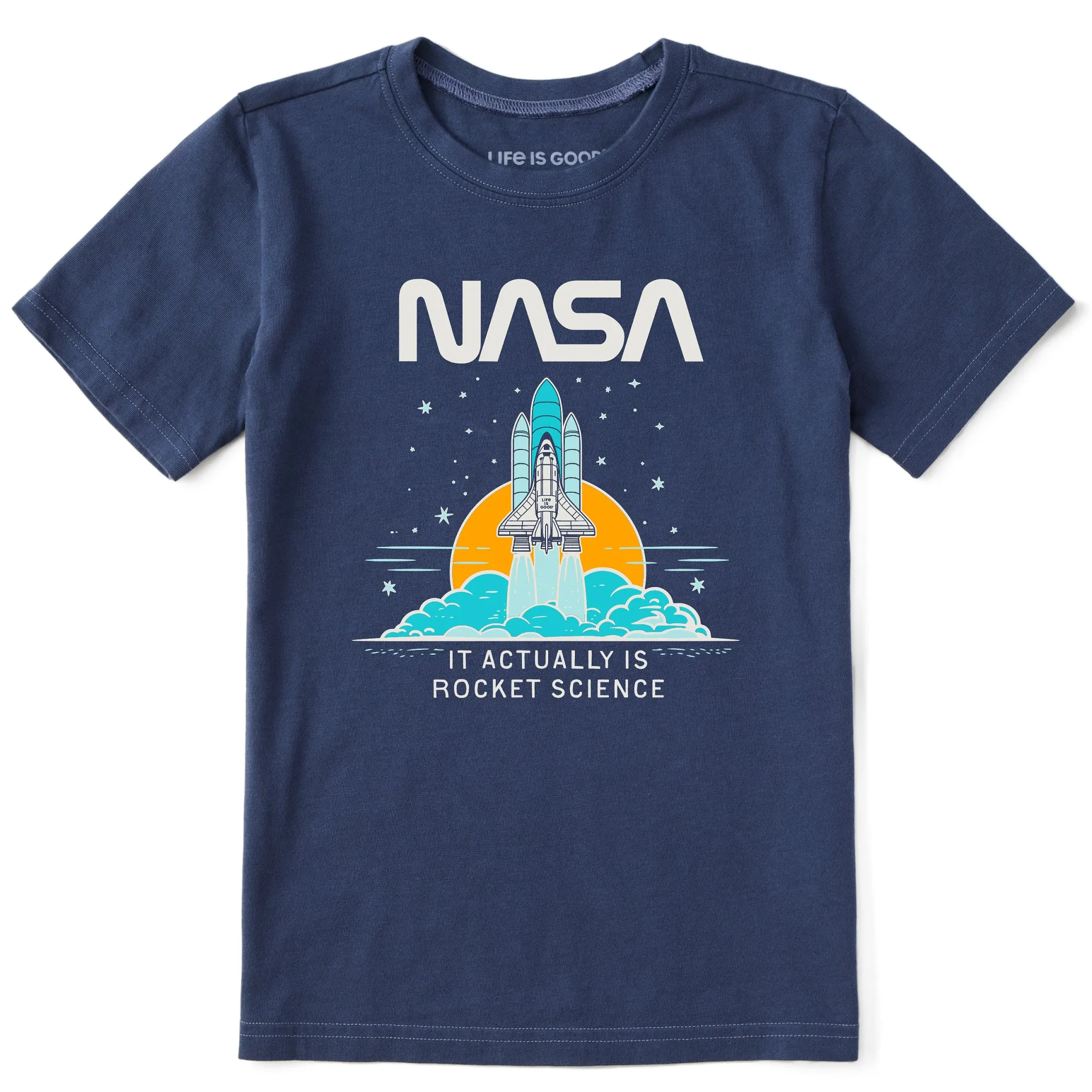Kids NASA Rocket Science Short Sleeve Crusher Tee Life is Good