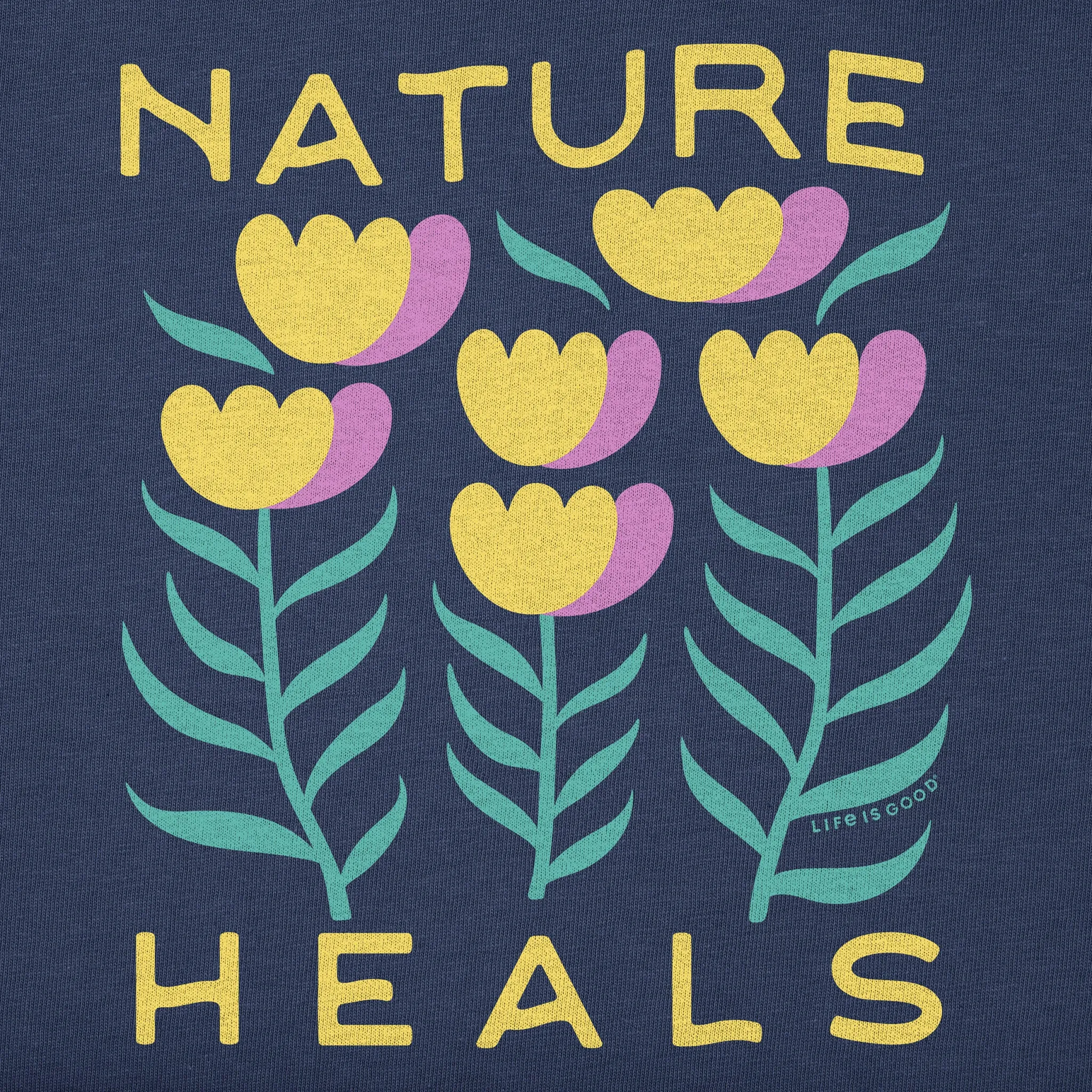 Kids Nature Heals Flowers Short Sleeve Crusher Tee Life is Good