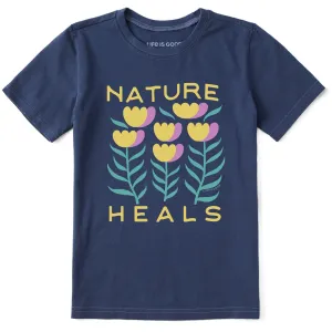 Kids Nature Heals Flowers Short Sleeve Crusher Tee Life is Good