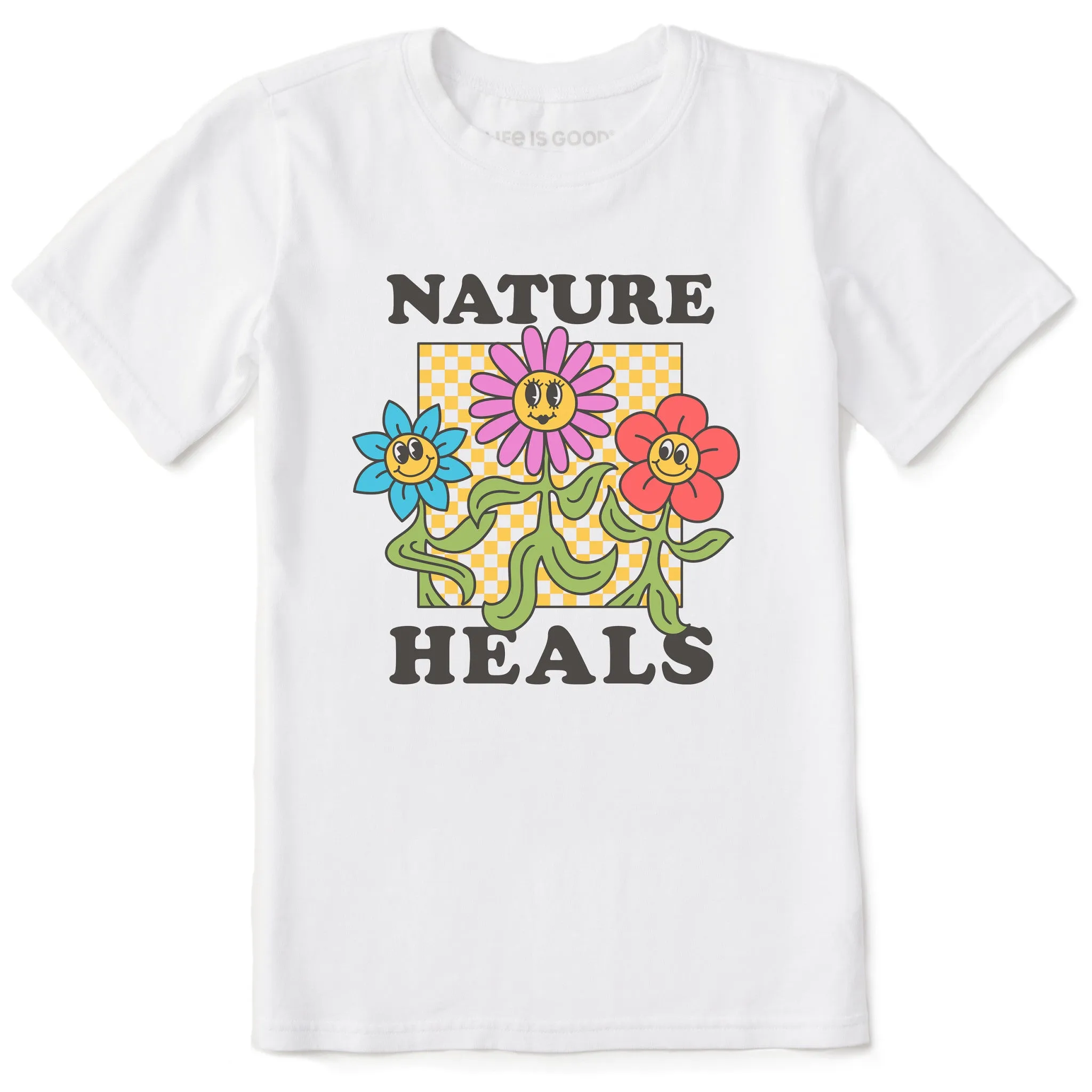 Kids Nature Heals Flowers Short Sleeve Crusher Tee Life is Good