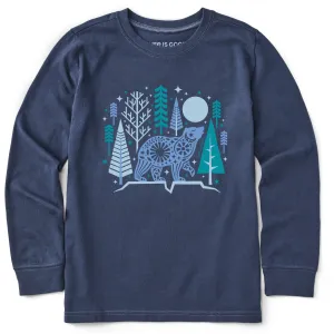 Kids Nordic Bear Winter Long Sleeve Crusher Tee Life is Good