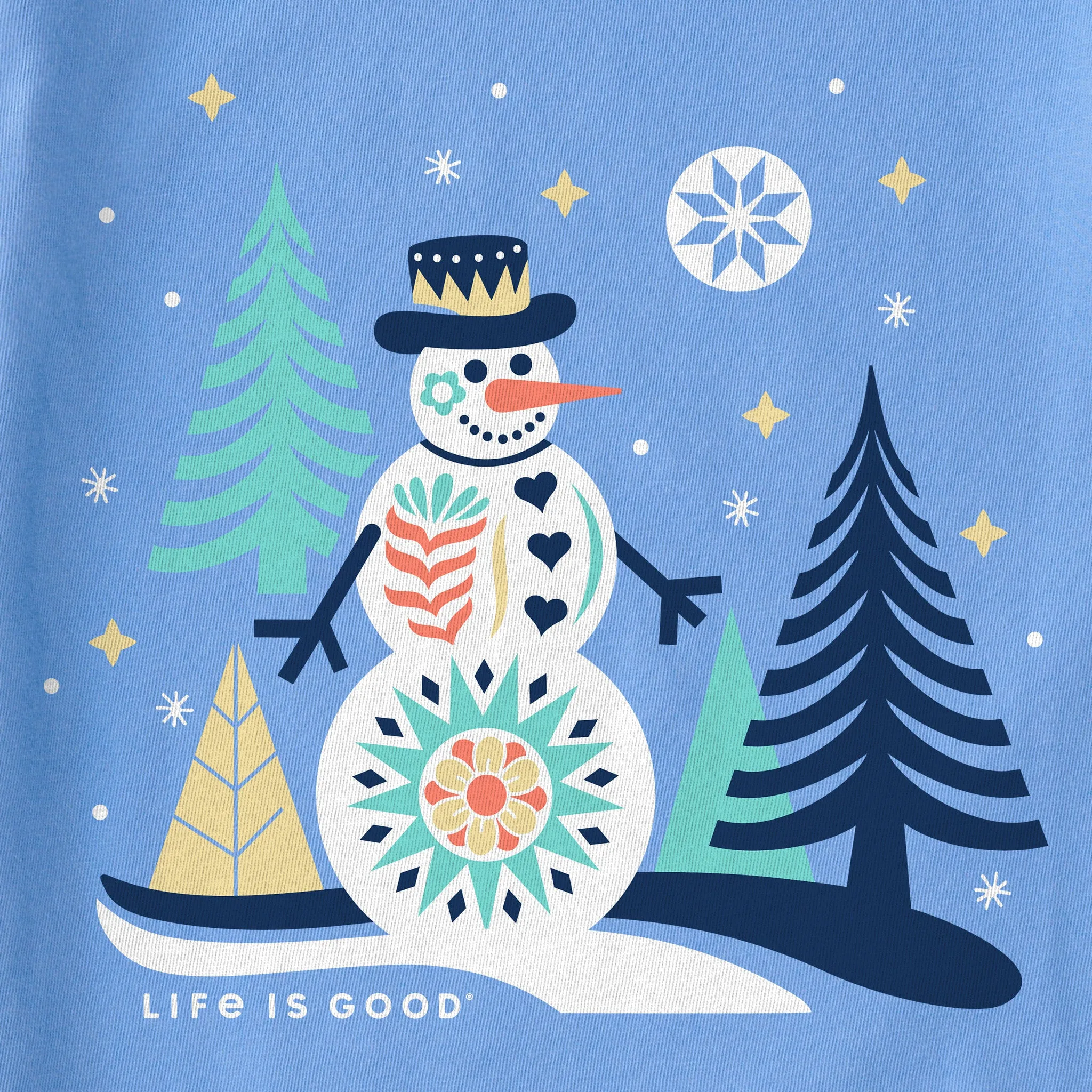 Kids Nordic Snowman Long Sleeve Crusher Tee Life is Good