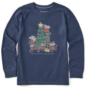 Kids Not a Creature was Stirring Long Sleeve Crusher Tee Life is Good